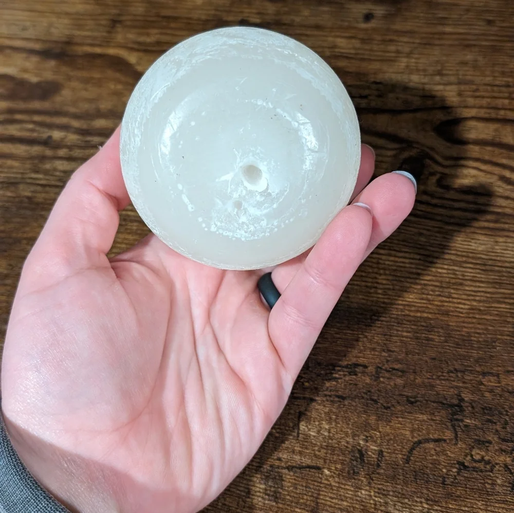 Pear Shaped Unscented Wax Candle in White